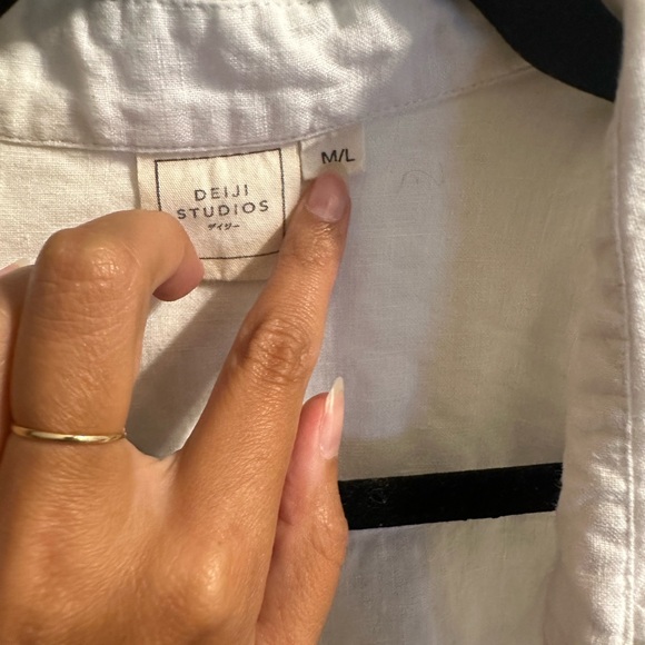 Deiji Studios The 03 Set Top Only M/L White Linen - Picture 3 of 5